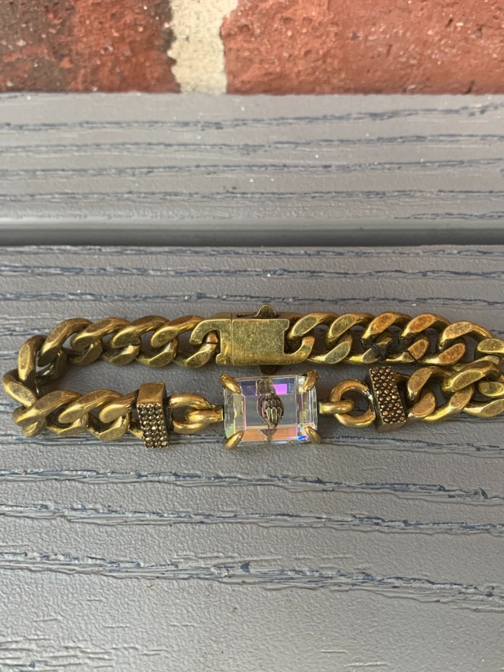 Kurt Geiger London Eagle's Head Crystal Curb Chain Bracelet